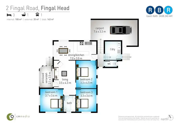 Floorplan of Homely house listing, 2 Fingal Road, Fingal Head NSW 2487