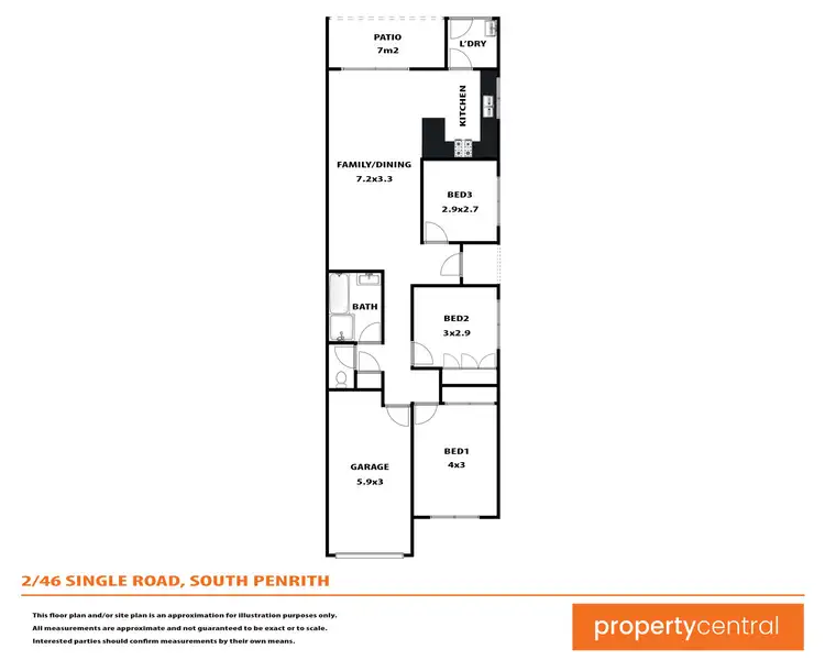 Floorplan of Homely semi-detached listing, 2/46 Single Road, South Penrith NSW 2750
