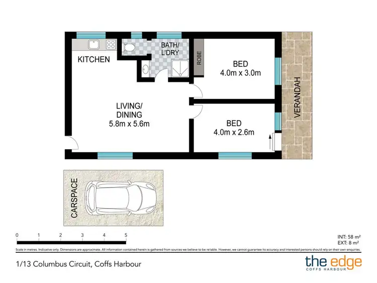 Floorplan of Homely unit listing, 1/13 Columbus Circuit, Coffs Harbour NSW 2450