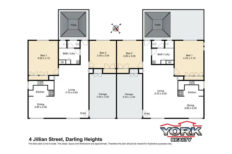 Floorplan of Homely semi-detached listing, 4 Jillian Street, Darling Heights QLD 4350