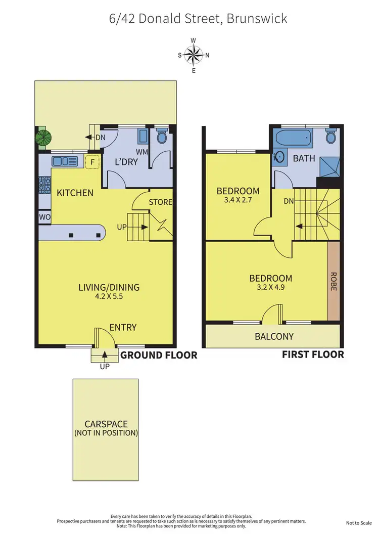 Floorplan of Homely townhouse listing, 6/42 Donald Street, Brunswick VIC 3056