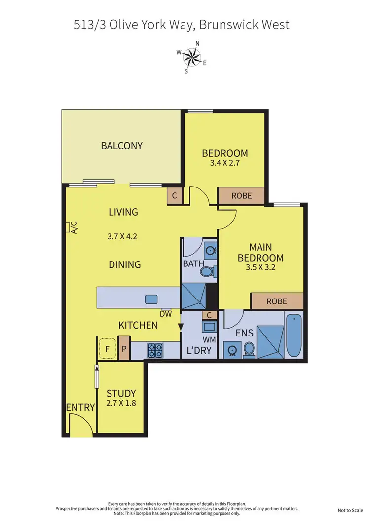 Floorplan of Homely apartment listing, 513/3 Olive York Way, Brunswick West VIC 3055
