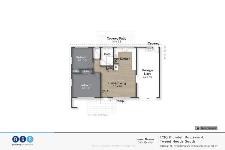 Floorplan of Homely semi-detached listing, 1/30 Blundell Boulevard, Tweed Heads South NSW 2486