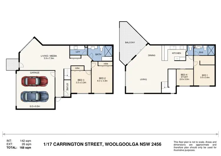Floorplan of Homely townhouse listing, 1/17 Carrington Street, Woolgoolga NSW 2456
