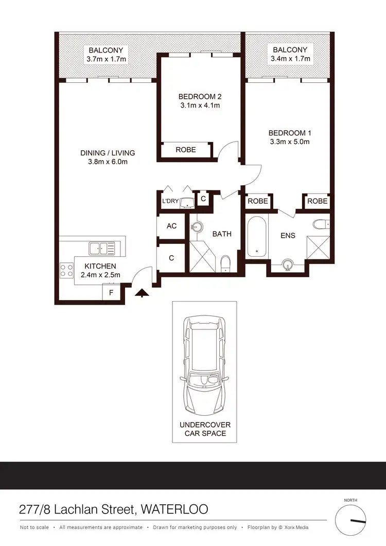 Floorplan of Homely apartment listing, 277/8 Lachlan St, Waterloo NSW 2017