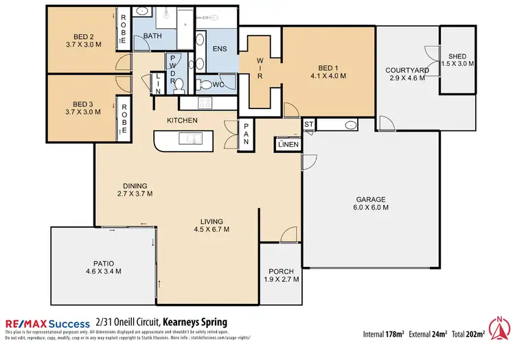 Floorplan of Homely unit listing, 2/31 O'Neill Circuit, Kearneys Spring QLD 4350
