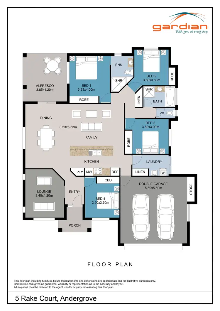 Floorplan of Homely house listing, 5 Rake Court, Andergrove QLD 4740