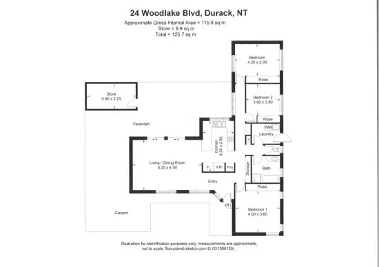 Floorplan of Homely house listing, 24 Woodlake Blvd, Durack NT 830