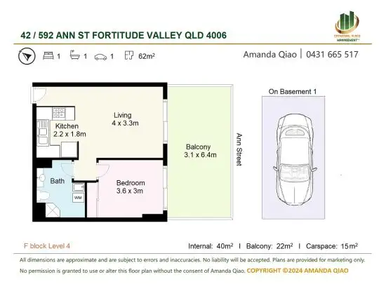 Floorplan of Homely apartment listing, 42/592 Ann Street, Fortitude Valley QLD 4006