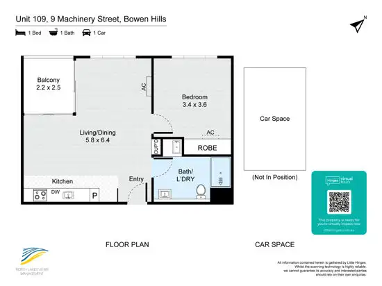 Floorplan of Homely apartment listing, 109/9 machinery street, Bowen Hills QLD 4006