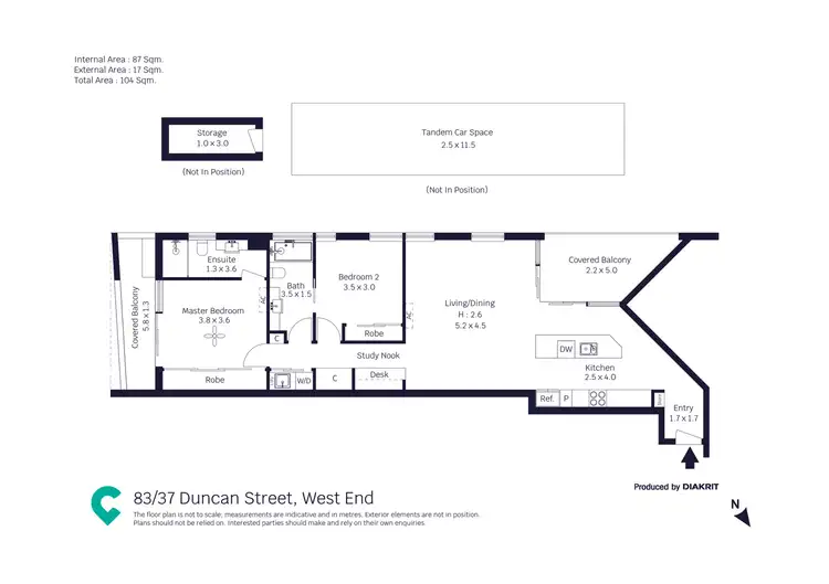 Floorplan of Homely apartment listing, 83/37 Duncan Street, West End QLD 4101