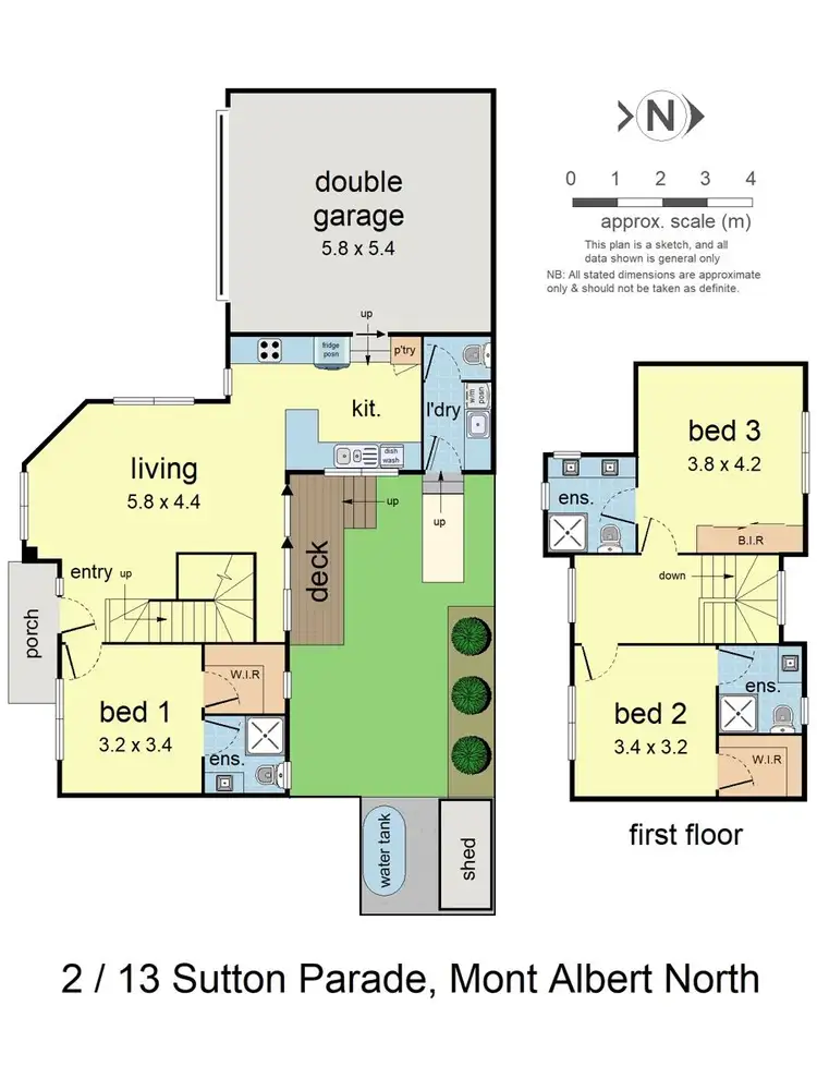 Floorplan of Homely townhouse listing, 2/13 Sutton Parade, Mont Albert North VIC 3129