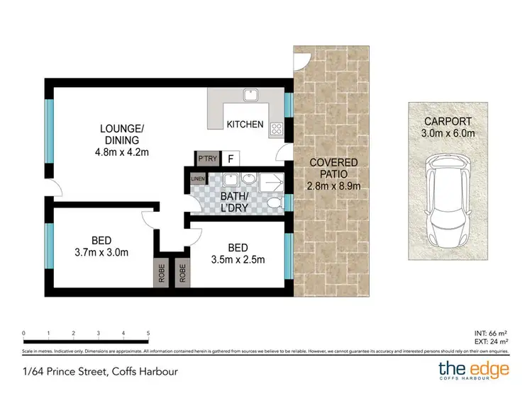 Floorplan of Homely unit listing, 1/64 Prince Street, Coffs Harbour NSW 2450