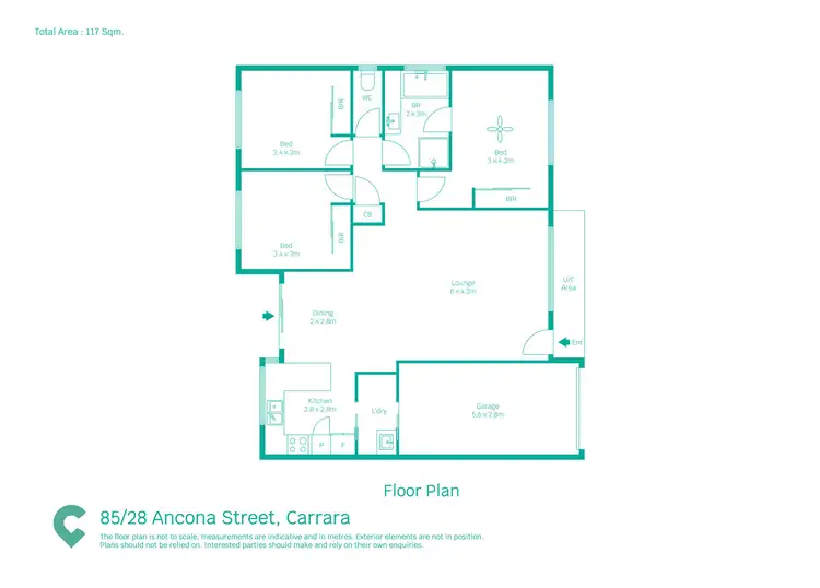 Floorplan of Homely villa listing, 85/28 Ancona Street, Carrara QLD 4211