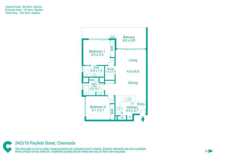 Floorplan of Homely apartment listing, 2403/19 Playfield Street, Chermside QLD 4032