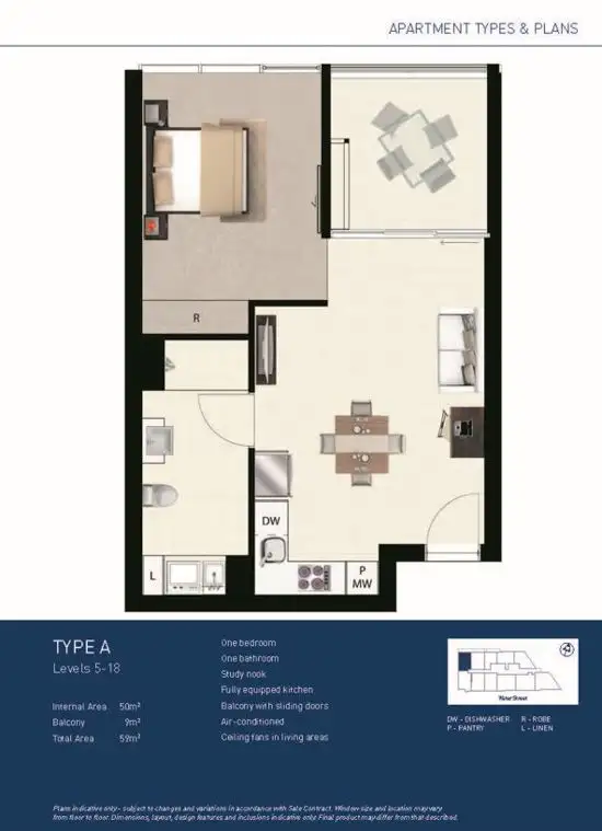 Floorplan of Homely apartment listing, 601/348 Water Street, Fortitude Valley QLD 4006