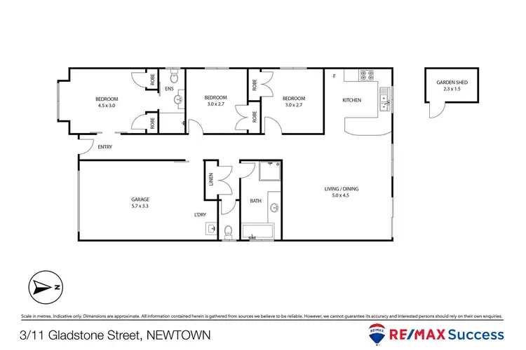 Floorplan of Homely unit listing, 3/11 Gladstone Street, Newtown QLD 4350