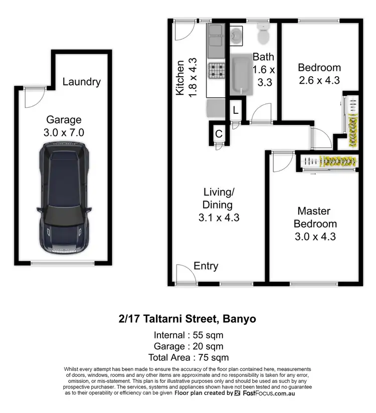 Floorplan of Homely unit listing, 2/17 Taltarni Street, Banyo QLD 4014