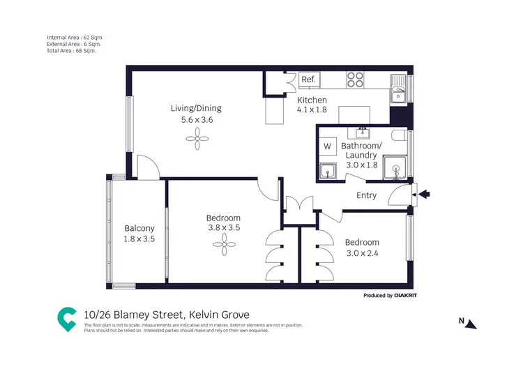 Floorplan of Homely unit listing, 10/26 Blamey Street, Kelvin Grove QLD 4059