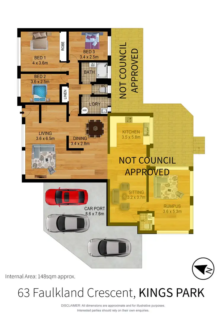 Floorplan of Homely house listing, 63 Faulkland Crescent, Kings Park NSW 2148