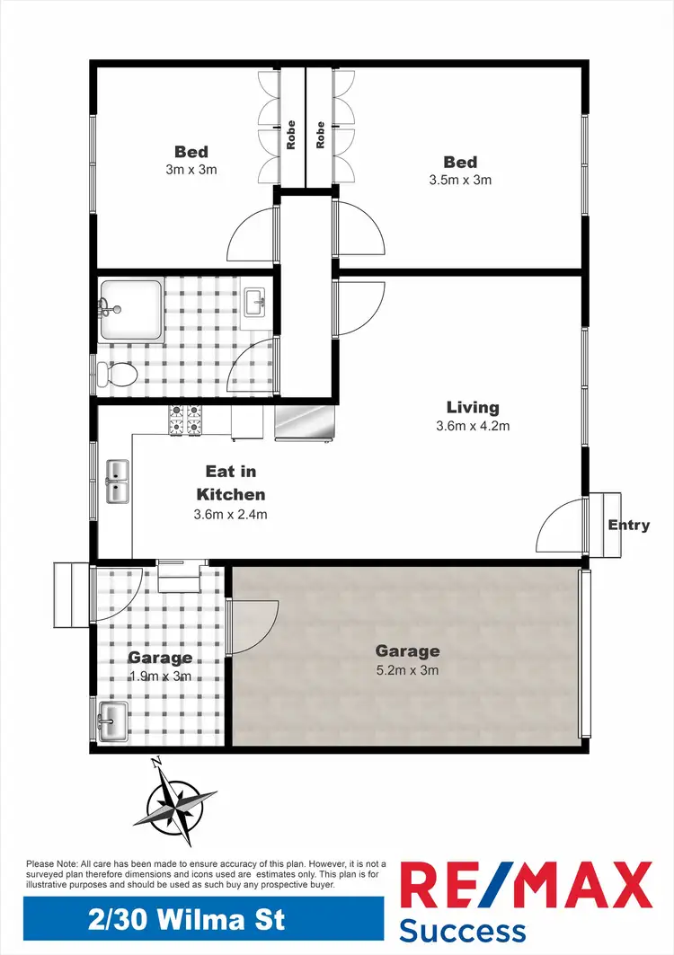 Floorplan of Homely unit listing, 2/30 Wilma Street, Centenary Heights QLD 4350