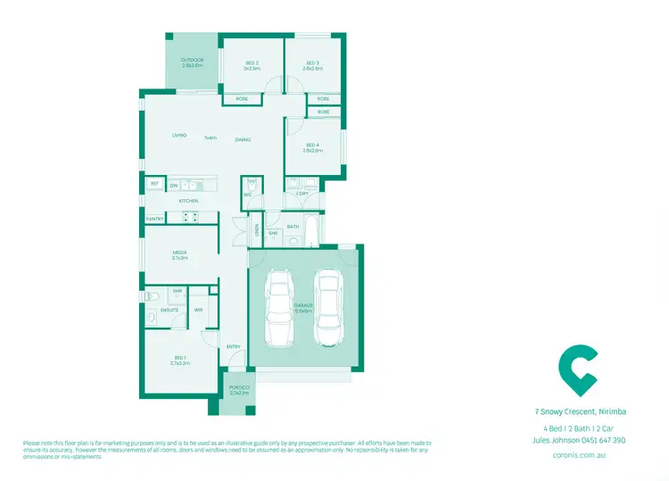 Floorplan of Homely house listing, 7 Snowy Crescent, Nirimba QLD 4551