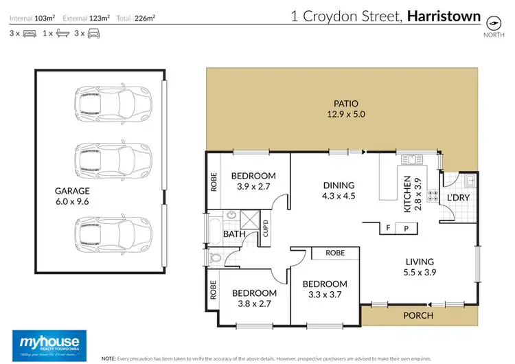 Floorplan of Homely house listing, 1 Croydon Street, Harristown QLD 4350