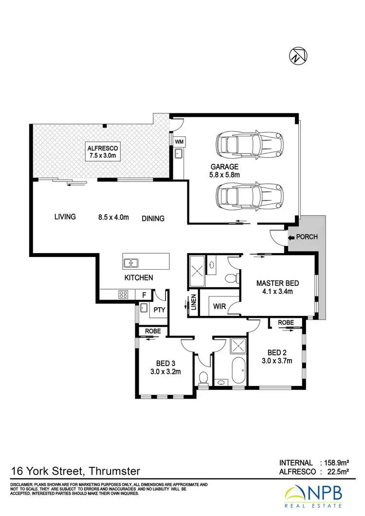 Floorplan of Homely semi-detached listing, 16 York Street, Thrumster NSW 2444