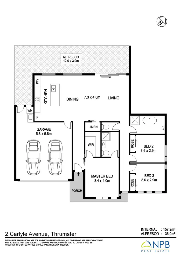 Floorplan of Homely semi-detached listing, 2 Carlyle Avenue, Thrumster NSW 2444