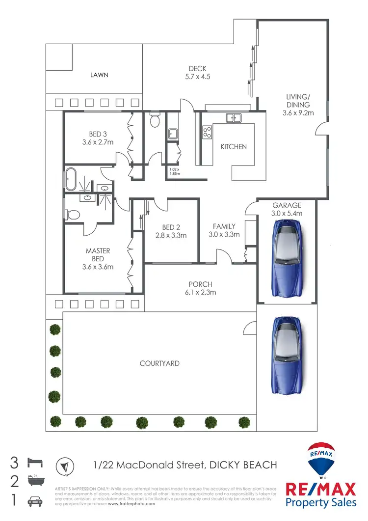 Floorplan of Homely house listing, 1/22 MacDonald Street, Dicky Beach QLD 4551
