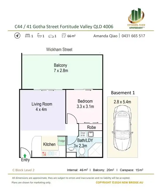 Floorplan of Homely apartment listing, C44/41 Gotha Street, Fortitude Valley QLD 4006