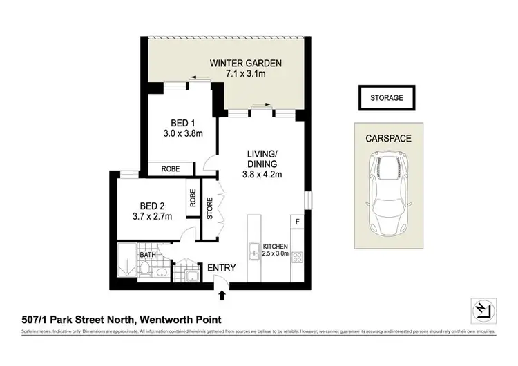 Floorplan of Homely apartment listing, 507/1 Park St North, Wentworth Point NSW 2127