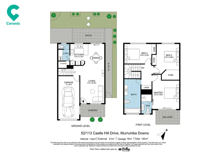 Floorplan of Homely townhouse listing, 52/113 Castle Hill Drive, Murrumba Downs QLD 4503