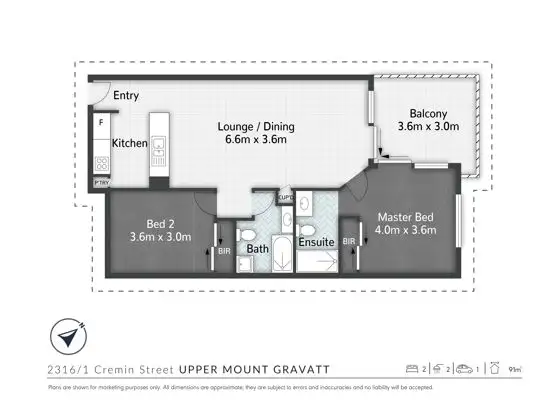 Floorplan of Homely apartment listing, 2316 /1 Cremin Street, Upper Mount Gravatt QLD 4122
