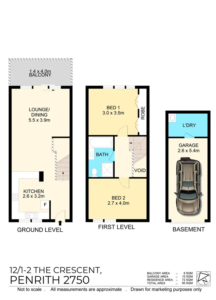 Floorplan of Homely unit listing, 12/1-2 The Crescent, Penrith NSW 2750