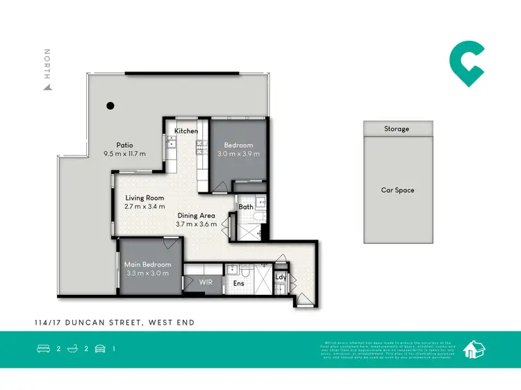 Floorplan of Homely unit listing, 114/17 Duncan Street, West End QLD 4101