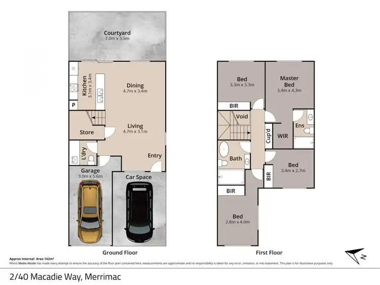 Floorplan of Homely townhouse listing, 2/40-48 Macadie Way, Merrimac QLD 4226