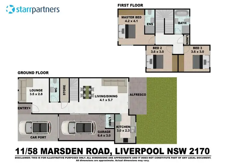 Floorplan of Homely townhouse listing, 11/58 Marsden Road, Liverpool NSW 2170