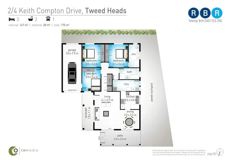 Floorplan of Homely semi-detached listing, 2/4 Keith Compton Drive, Tweed Heads NSW 2485
