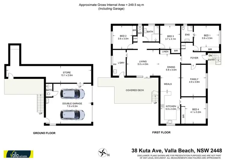 Floorplan of Homely house listing, 38 KUTA AVENUE, Valla Beach NSW 2448