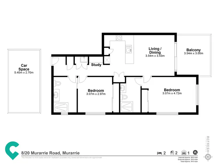 Floorplan of Homely unit listing, 8/20 Murarrie Road, Murarrie QLD 4172