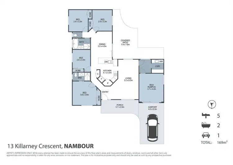Floorplan of Homely house listing, 13 Killarney Crescent, Nambour QLD 4560