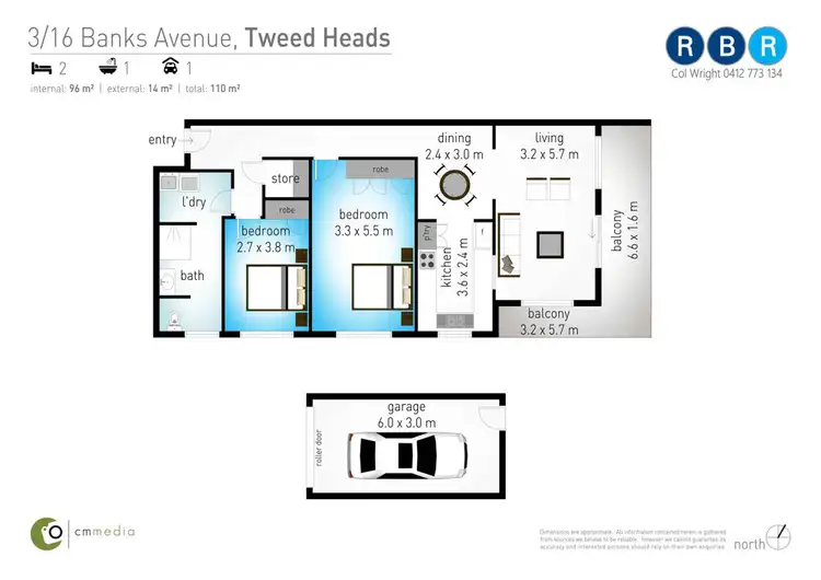 Floorplan of Homely unit listing, 3/16 Banks Avenue, Tweed Heads NSW 2485