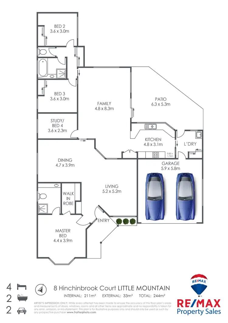 Floorplan of Homely house listing, 8 Hinchinbrook Court, Little Mountain QLD 4551