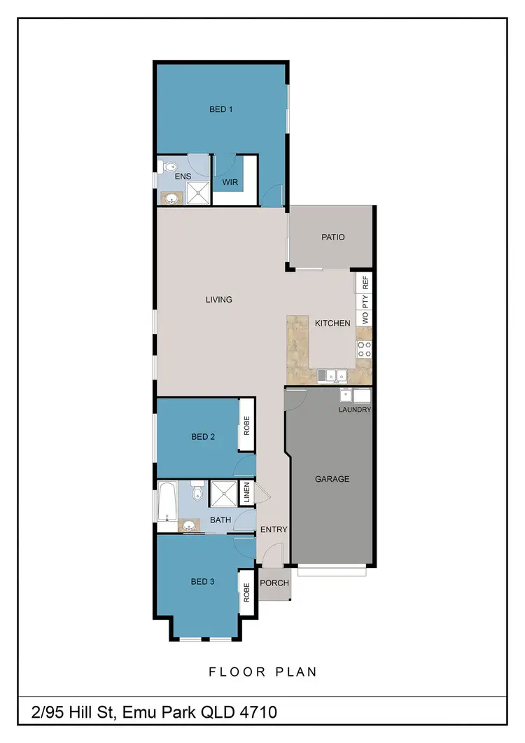 Floorplan of Homely unit listing, 2/95 Hill Street, Emu Park QLD 4710
