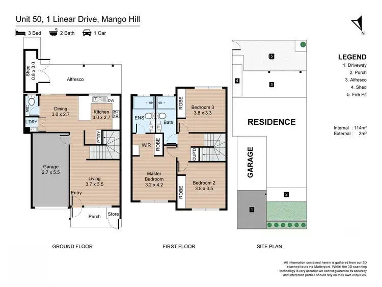 Floorplan of Homely townhouse listing, 50/1 Linear Drive, Mango Hill QLD 4509