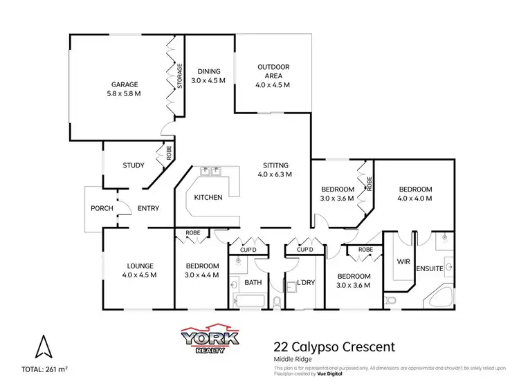 Floorplan of Homely house listing, 22 Calypso Crescent, Middle Ridge QLD 4350