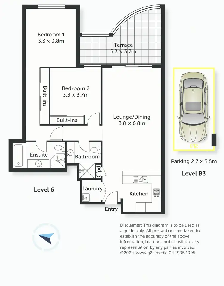 Floorplan of Homely unit listing, 612/76 Rawson Street, Epping NSW 2121