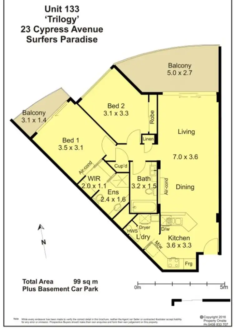 Floorplan of Homely apartment listing, 133/21-31 Cypress Avenue, Surfers Paradise QLD 4217