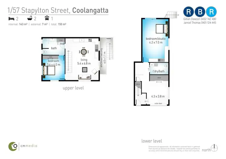 Floorplan of Homely semi-detached listing, 1/57 Stapylton Street, Coolangatta QLD 4225